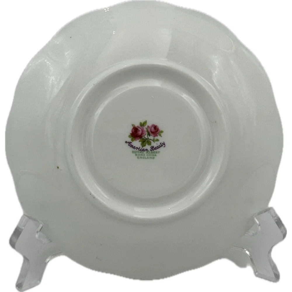 Royal Albert‎ American Beauty White Background Gold Trim Replacement Saucer 5.5